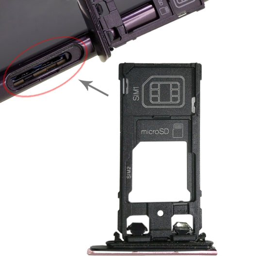 SIM1-Kartenfach + SIM2-Karte / Micro-SD-Kartenfach für Sony Xperia XZ (Rosa)