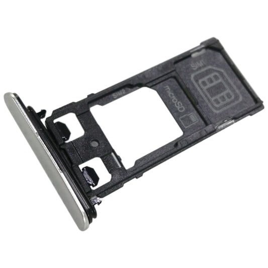 SIM1 Card Tray + SIM2 Card / Micro SD Card Tray for Sony Xperia XZ(Silver) - Card Tray by buy2fix | Online Shopping UK | buy2fix