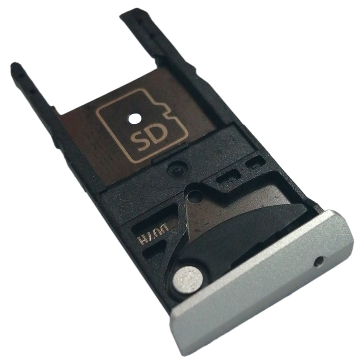 SIM Card Tray + Micro SD Card Tray for Motorola Moto X Style / XT1575(Silver) - Card Socket by buy2fix | Online Shopping UK | buy2fix