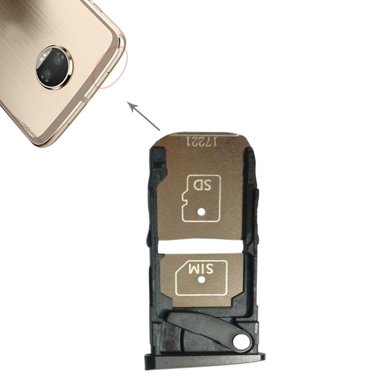 SIM Card Tray + Micro SD Card Tray for Motorola Moto Z2 Force(Black) - Card Socket by buy2fix | Online Shopping UK | buy2fix
