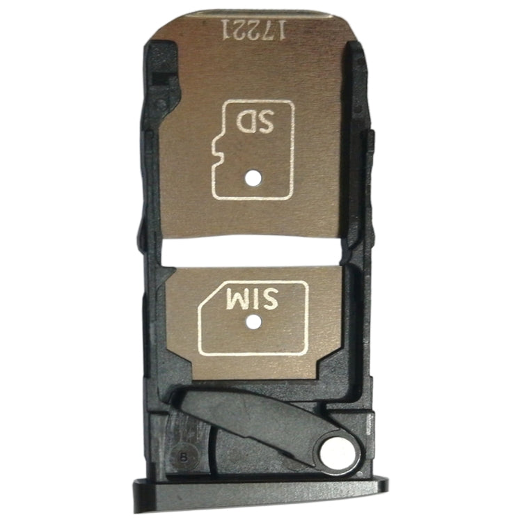 SIM Card Tray + Micro SD Card Tray for Motorola Moto Z2 Force(Black) - Card Socket by buy2fix | Online Shopping UK | buy2fix