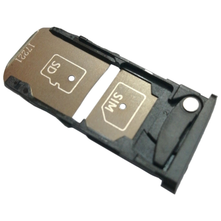 SIM Card Tray + Micro SD Card Tray for Motorola Moto Z2 Force(Black) - Card Socket by buy2fix | Online Shopping UK | buy2fix