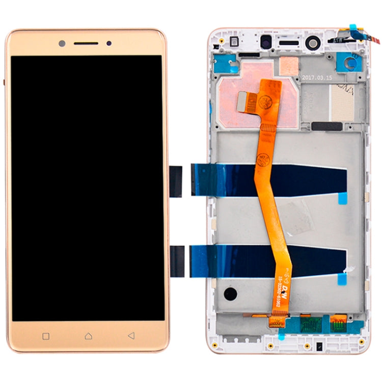 OEM LCD Screen for 5.5 inch Lenovo K6 Note K53a48 Digitizer Full Assembly with Frame (Gold) - LCD Screen by buy2fix | Online Shopping UK | buy2fix