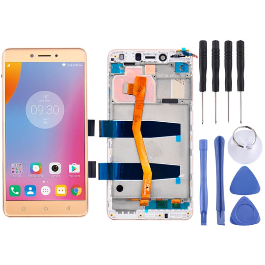 LCD-Bildschirm und Digitizer-Vollmontage mit Rahmen für 5,5-Zoll-Lenovo K6 Note K53a48 (Gold)