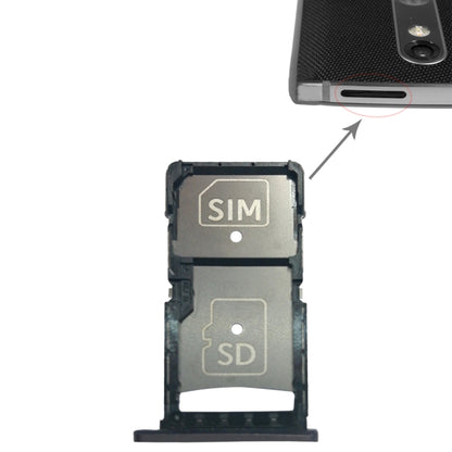 SIM Card Tray + Micro SD Card Tray for Motorola Droid Turbo 2 / XT1585(Grey) - Card Socket by buy2fix | Online Shopping UK | buy2fix