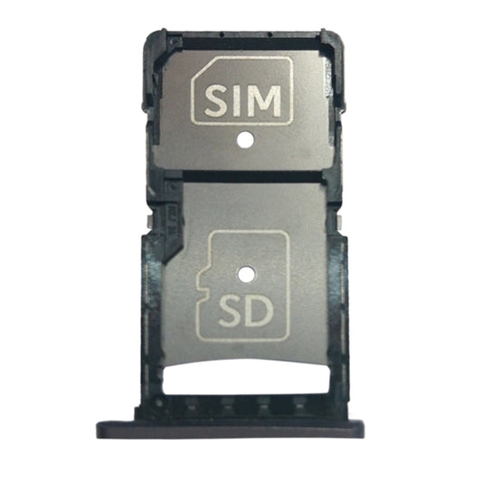 SIM Card Tray + Micro SD Card Tray for Motorola Droid Turbo 2 / XT1585(Grey) - Card Socket by buy2fix | Online Shopping UK | buy2fix