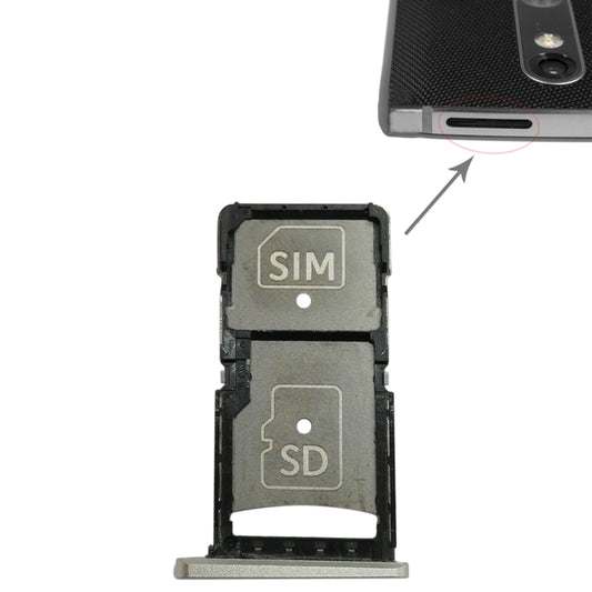 SIM Card Tray + Micro SD Card Tray for Motorola Droid Turbo 2 / XT1585 (Gold) - Card Socket by buy2fix | Online Shopping UK | buy2fix