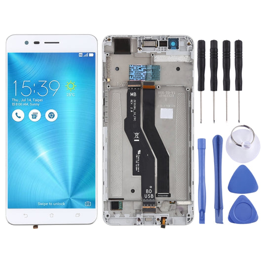 OEM LCD Screen for Asus Zenfone 3 Zoom ZE553KL Digitizer Full Assembly with Frame（White) - LCD Screen by buy2fix | Online Shopping UK | buy2fix