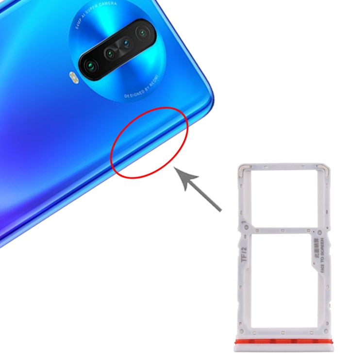 SIM Card Tray + SIM / Micro SD Card Tray for Xiaomi Redmi K30 4G(White) - Card Tray by buy2fix | Online Shopping UK | buy2fix