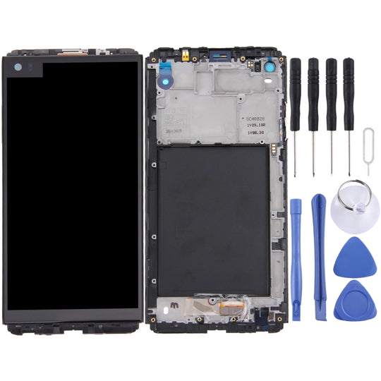 LCD-Bildschirm und Digitizer-Vollmontage mit Rahmen für LG V20 VH990, H918, H910, LS997, US996, VS995, F800L, F800S, F800K, H915, H910PR (Schwarz)
