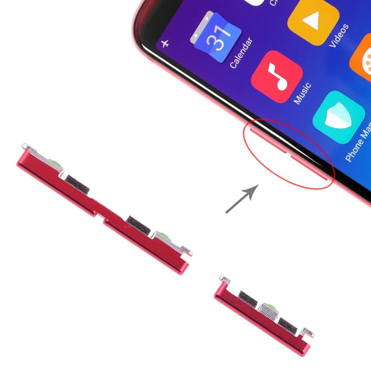 Touches latérales pour OPPO R11s (rouge)