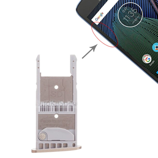 SIM Card Tray + Micro SD Card Tray for Motorola Moto G5 Plus (Gold) - Card Socket by buy2fix | Online Shopping UK | buy2fix