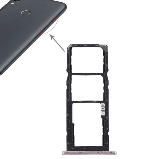 Plateau de carte SIM + plateau de carte SIM + plateau de carte Micro SD pour Asus Zenfone Max Pro (M1) ZB601KL ZB602KL (argent)