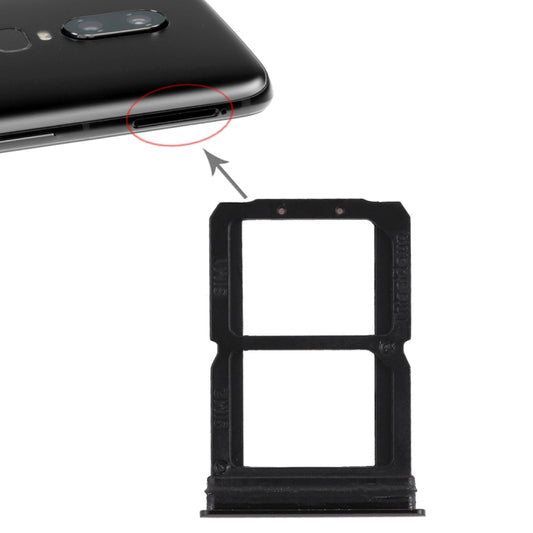 For OnePlus 6 Double SIM Card Tray (Black) - Card Tray by buy2fix | Online Shopping UK | buy2fix