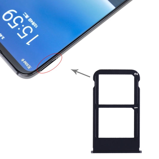 Plateau de carte SIM + plateau de carte SIM pour Meizu 16 Plus (noir)