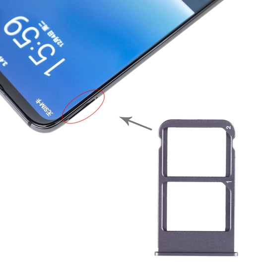 Plateau de carte SIM + plateau de carte SIM pour Meizu 16 Plus (gris)