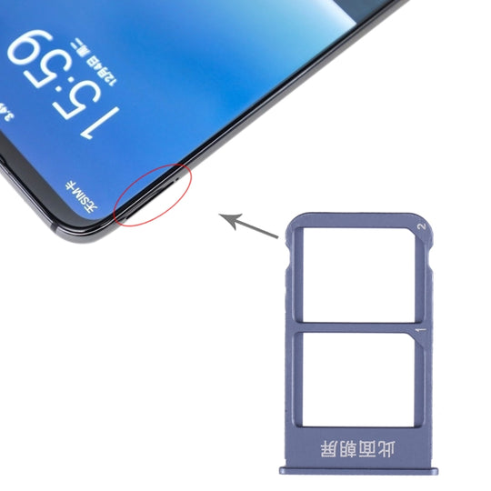 Plateau de carte SIM + plateau de carte SIM pour Meizu 16 Plus (bleu)