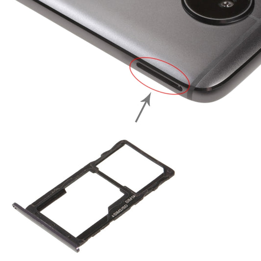 SIM Card Tray + SIM Card Tray / Micro SD Card Tray for Motorola Moto G5S(Black) - Card Socket by buy2fix | Online Shopping UK | buy2fix