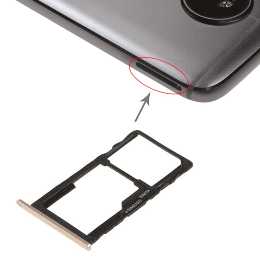 SIM Card Tray + SIM Card Tray / Micro SD Card Tray for Motorola Moto G5S(Gold) - Card Socket by buy2fix | Online Shopping UK | buy2fix
