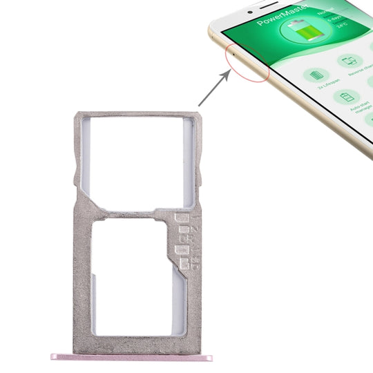 Plateau de carte SIM + plateau de carte Micro SD pour Asus Zenfone 3 Max ZC553KL (rose)