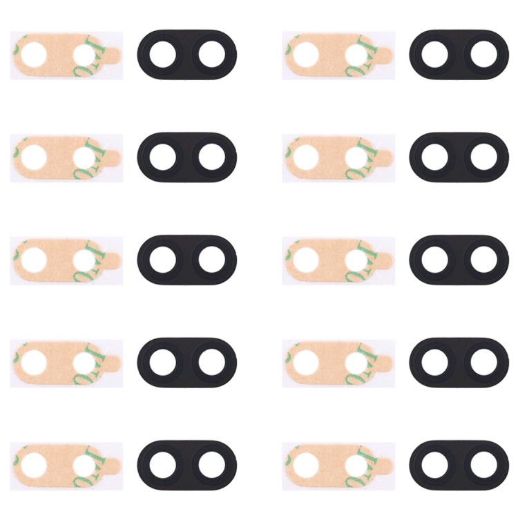 For Galaxy C8 / C710 10pcs Back Camera Lens Cover with Sticker (Black) - Camera Series by buy2fix | Online Shopping UK | buy2fix