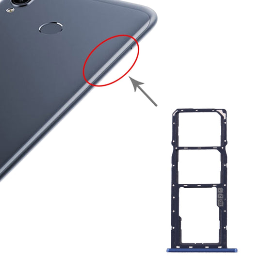 Plateau de carte SIM + plateau de carte SIM + plateau de carte Micro SD pour Asus Zenfone Max M2 ZB633KL (bleu)