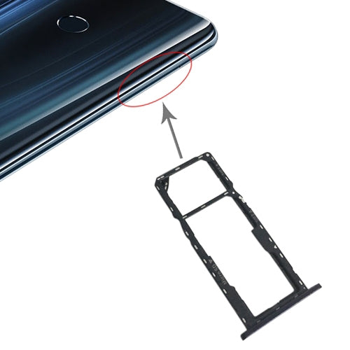 Plateau de carte SIM + plateau de carte SIM + plateau de carte Micro SD pour Asus ZenFone Max Pro (M2) ZB631KL (noir)