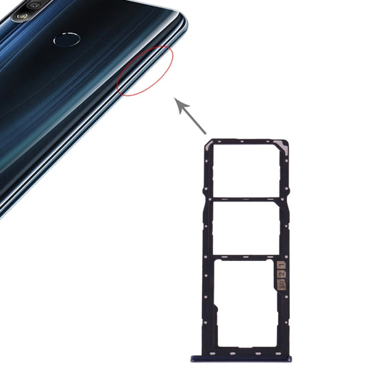 Plateau de carte SIM + plateau de carte SIM + plateau de carte Micro SD pour Asus ZenFone Max Pro (M2) ZB631KL (bleu)