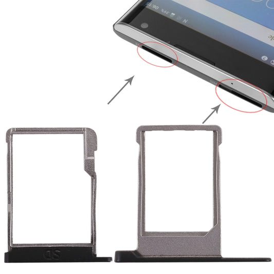 SIM Card Tray + Micro SD Card Tray for Blackberry Priv (Black) - For BlackBerry by buy2fix | Online Shopping UK | buy2fix