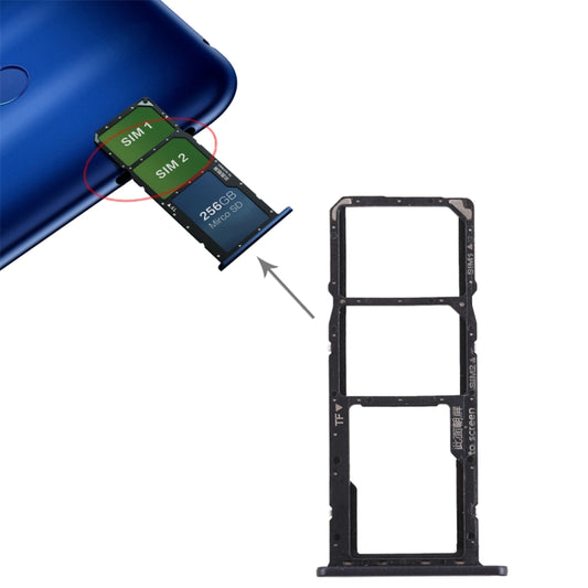 SIM Card Tray + Micro SD Card Tray for Huawei Honor 8C (Black) - Card Socket by buy2fix | Online Shopping UK | buy2fix