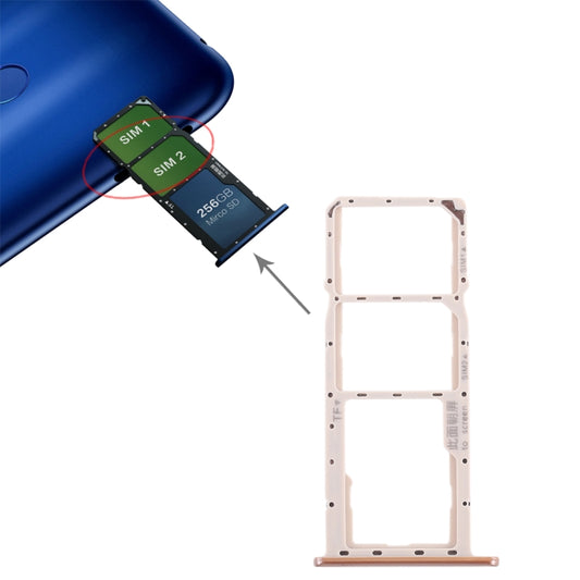 SIM Card Tray + Micro SD Card Tray for Huawei Honor 8C (Gold) - Card Tray by buy2fix | Online Shopping UK | buy2fix
