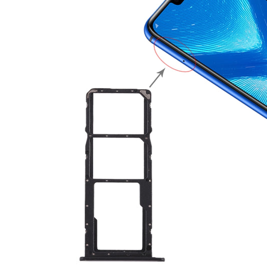 SIM Card Tray + Micro SD Card Tray for Huawei Honor 8X (Black) - Card Socket by buy2fix | Online Shopping UK | buy2fix