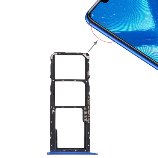 SIM Card Tray + Micro SD Card Tray for Huawei Honor 8X (Blue) - Card Tray by buy2fix | Online Shopping UK | buy2fix