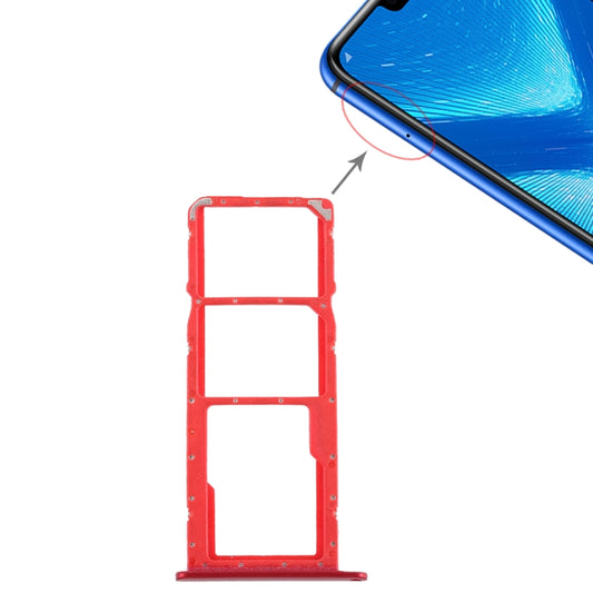 SIM Card Tray + Micro SD Card Tray for Huawei Honor 8X (Red) - Card Tray by buy2fix | Online Shopping UK | buy2fix