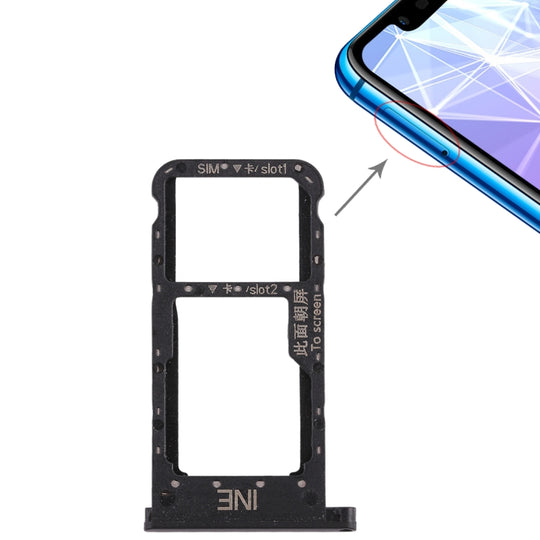 SIM-Kartenfach für Huawei P smart + / Nova 3i (Schwarz)