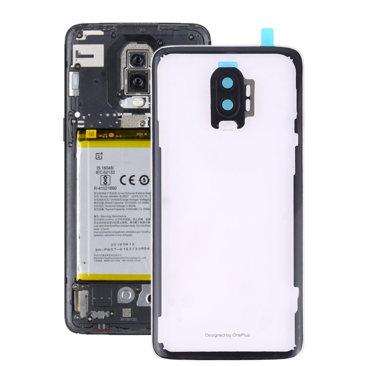 For OnePlus 6T Battery Back Cover with Camera Lens (Transparent) by buy2fix