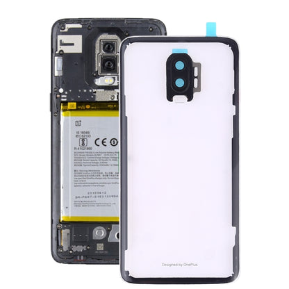 For OnePlus 6T Battery Back Cover with Camera Lens (Transparent) by buy2fix