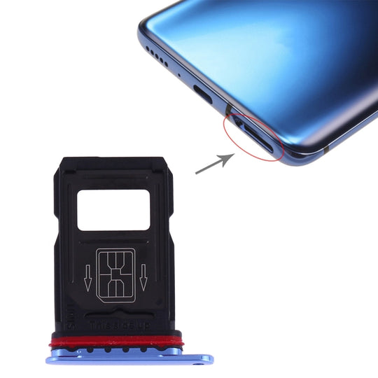 For OnePlus 7 Pro SIM Card Tray + SIM Card Tray (Blue)