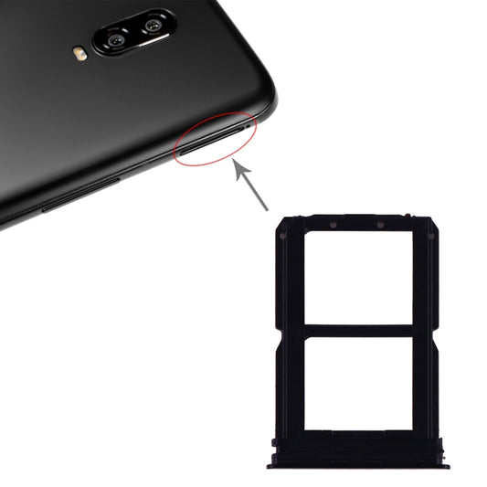For OnePlus 6T SIM Card Tray + SIM Card Tray (Black) - Card Tray by buy2fix | Online Shopping UK | buy2fix