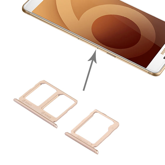 Plateau de carte SIM + plateau de carte Micro SD pour Galaxy C9 Pro / C9000 (or)