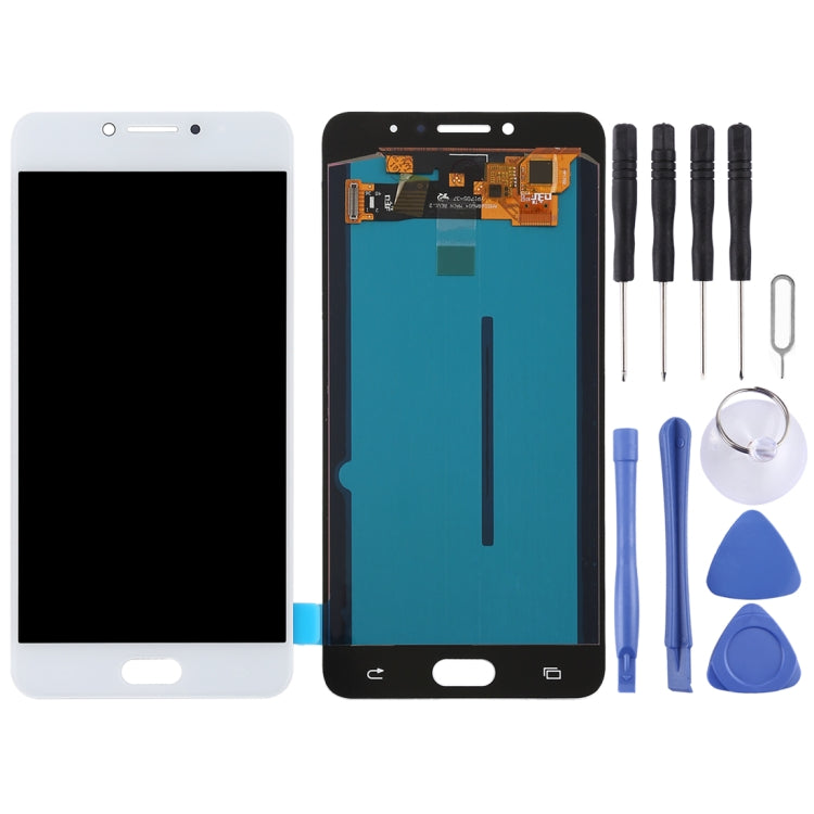OLED LCD Screen for Galaxy C7 Pro / C7010 with Digitizer Full Assembly (White) - LCD Screen by buy2fix | Online Shopping UK | buy2fix