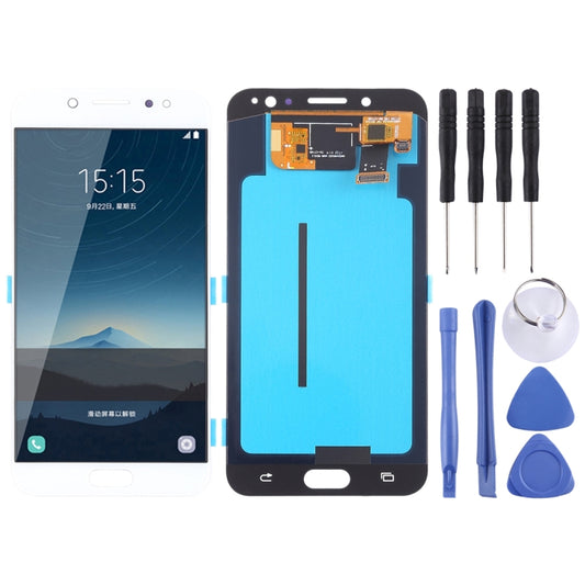 OLED LCD Screen for Galaxy C8, C710F/DS, C7100 with Digitizer Full Assembly (White) - LCD Screen by buy2fix | Online Shopping UK | buy2fix