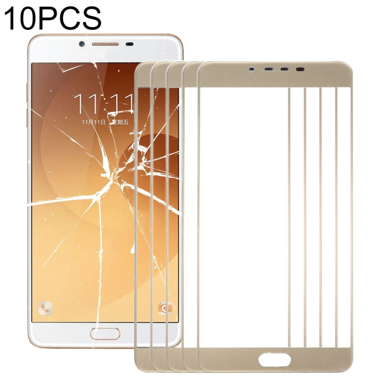 For Samsung Galaxy C9 Pro / C900 10pcs Front Screen Outer Glass Lens (Gold) - Outer Glass Lens by buy2fix | Online Shopping UK | buy2fix