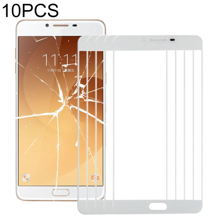 For Samsung Galaxy C9 Pro / C900 10pcs Front Screen Outer Glass Lens (White) - Outer Glass Lens by buy2fix | Online Shopping UK | buy2fix
