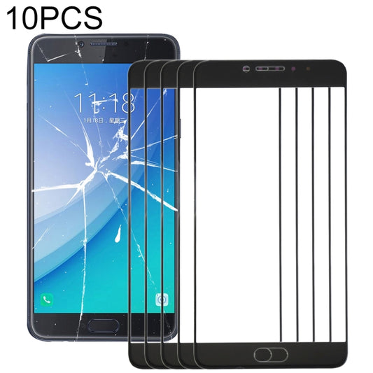 For Samsung Galaxy C7 Pro / C701 10pcs Front Screen Outer Glass Lens (Black) - Outer Glass Lens by buy2fix | Online Shopping UK | buy2fix
