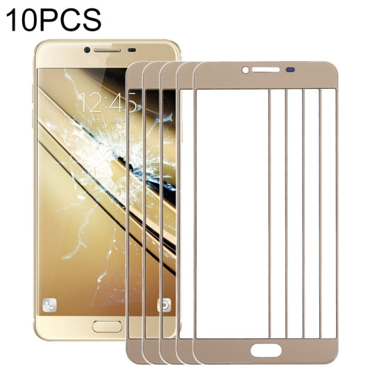For Samsung Galaxy C5 10pcs Front Screen Outer Glass Lens (Gold) - Outer Glass Lens by buy2fix | Online Shopping UK | buy2fix