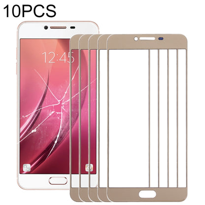 For Samsung Galaxy C7 10pcs Front Screen Outer Glass Lens (Gold) - Outer Glass Lens by buy2fix | Online Shopping UK | buy2fix