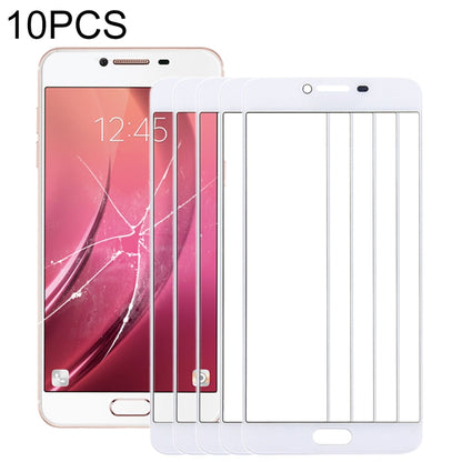 For Samsung Galaxy C7 10pcs Front Screen Outer Glass Lens (White) - Outer Glass Lens by buy2fix | Online Shopping UK | buy2fix