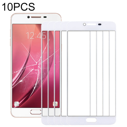 For Samsung Galaxy C7 10pcs Front Screen Outer Glass Lens (White) - Outer Glass Lens by buy2fix | Online Shopping UK | buy2fix