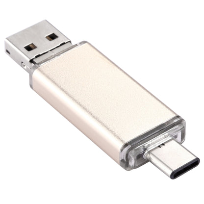32GB 3 in 1 USB-C / Type-C + USB 2.0 + OTG Flash Disk, For Type-C Smartphones & PC Computer (Gold) - U Disk & Card Reader by buy2fix | Online Shopping UK | buy2fix